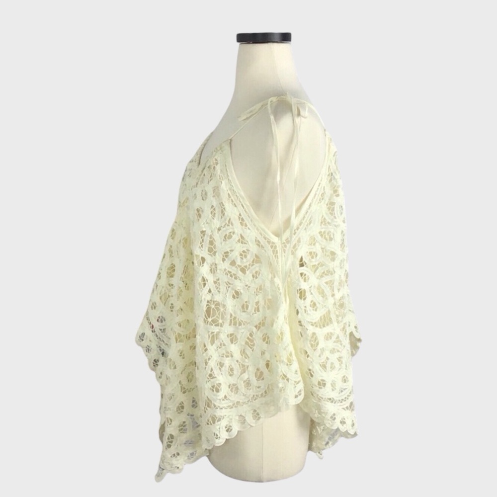 Free People Ivory Lace Handkerchief Hem Tank Top - Picture 4 of 5